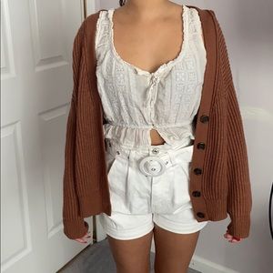 cute crop top with nice knit sweater